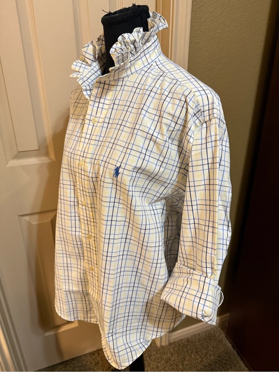 Ralph Lauren Tops - Upcycled Classic Ralph Lauren Blue and Yellow Plaid Button-Down Shirt L/XL